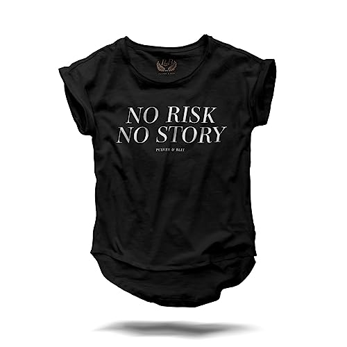 Pulver & Blei No Risk No Story - Tshirt Frauen Schwarz XS S M L XL 2XL Größe L von Pulver & Blei