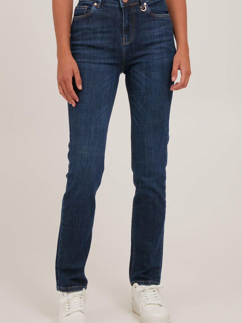 PULZ Jeans Röhrenjeans Damen Baumwolle, dark stone von Pulz Jeans