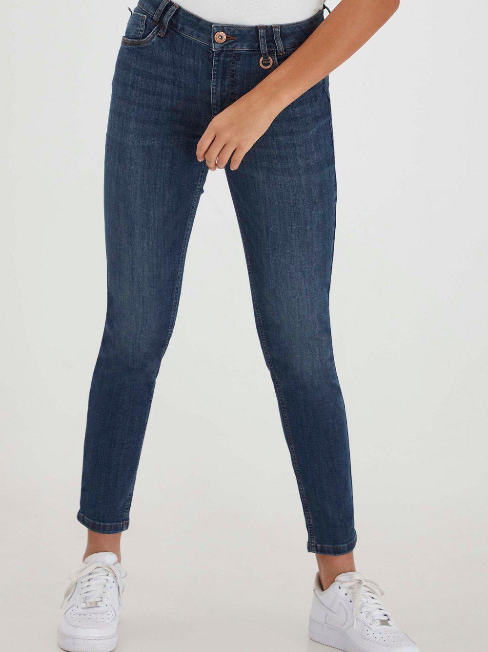 PULZ Jeans Röhrenjeans Damen Baumwolle, dark stone von Pulz Jeans