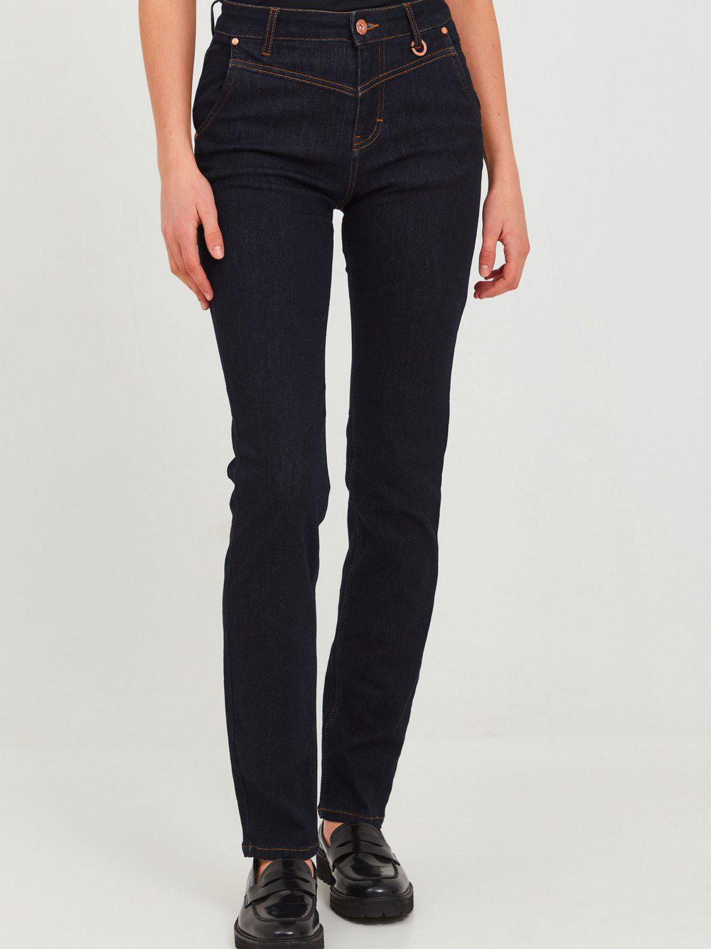 PULZ Jeans Röhrenjeans Damen Baumwolle, dark stone von Pulz Jeans