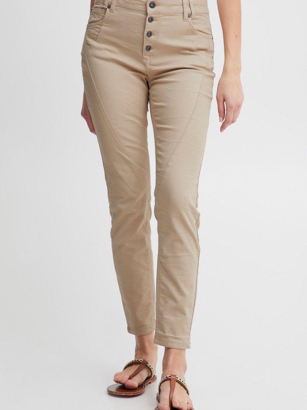 PULZ Jeans Stoffhose Damen Baumwolle, beige von Pulz Jeans