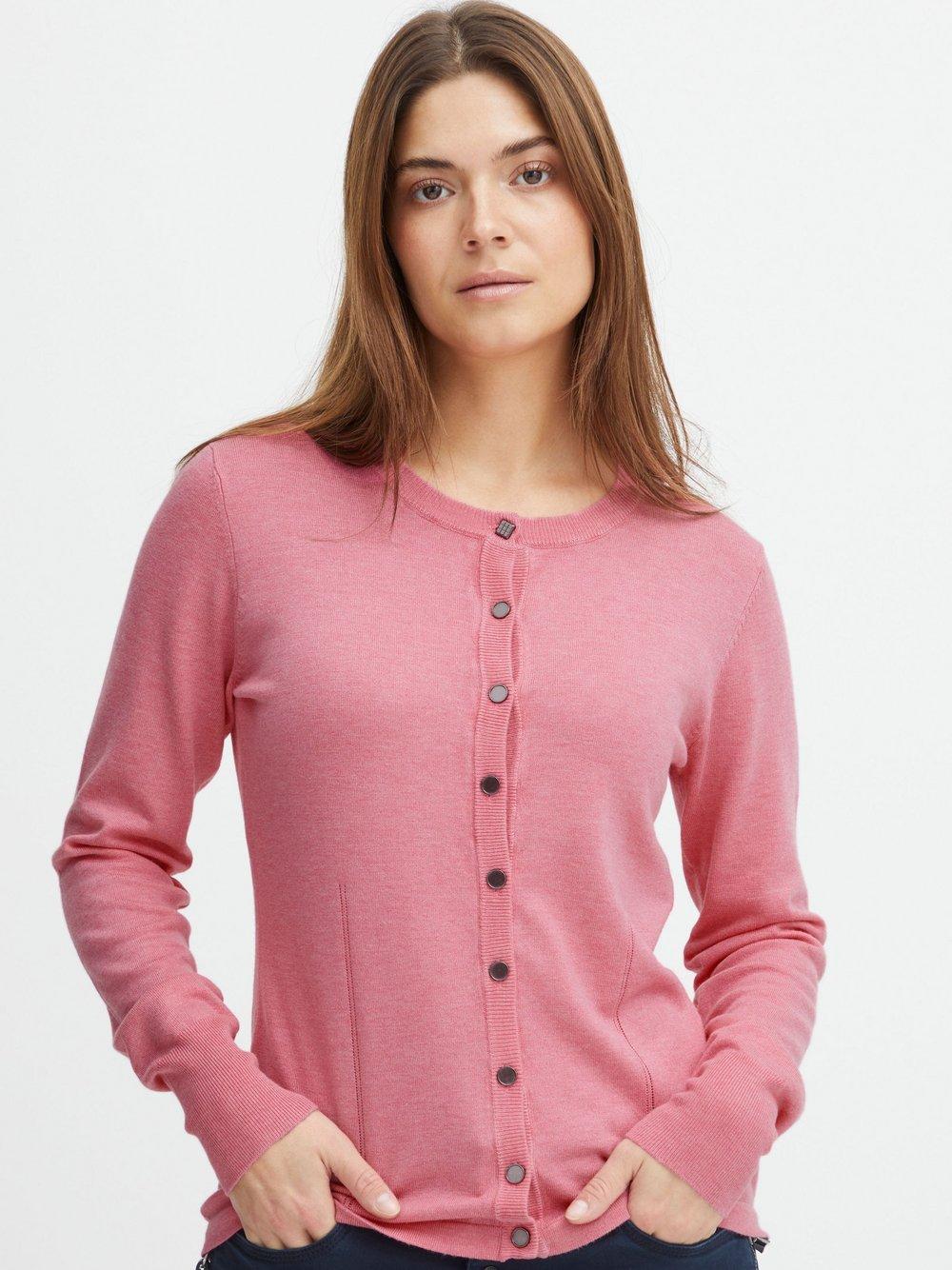 PULZ Jeans Strickjacke Damen Viskose Rundhals, rosa von Pulz Jeans