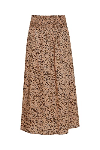 Pulz Jeans PZJILL Skirt Long Rock Damen Langer Rock Maxirock mit Allover-Print und breitem Gummizug im Bund aus 100% Baumwolle, Größe:XL, Farbe:Tannin Printed (200794) von Pulz Jeans