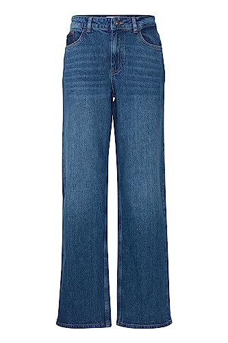 Pulz Jeans PZVEGA HW Jeans Wide Leg Damen Jeans Denim Hose Baumwolle mit Stretch Regular Waist Regular Fit, Größe:27/30, Farbe:Medium Blue Denim (200005) von Pulz Jeans