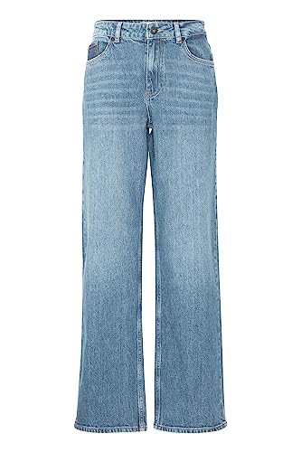 Pulz Jeans PZVEGA HW Jeans Wide Leg Damen Jeans Denim Hose Baumwolle mit Stretch Regular Waist Regular Fit, Größe:32/32, Farbe:Light Blue Denim (200008) von Pulz Jeans