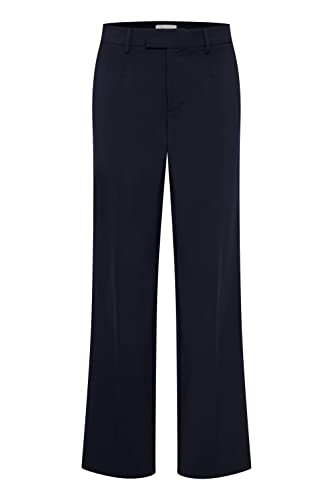 Pulz PZBINDY Damen Hose Stoffhose mit Stretch Wide Leg Regular Fit, Größe:38, Farbe:Dark Sapphire (194020) von PULZ JEANS