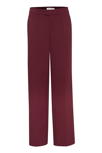 Pulz PZBINDY Damen Hose Stoffhose mit Stretch Wide Leg Regular Fit, Größe:38, Farbe:Tawny Port (191725) von Pulz Jeans