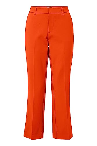 Pulz PZBINDY HW Pants Bootcut Damen Hose Stoffhose Baumwolle mit Stretch Flared Leg Loose Fit, Größe:42, Farbe:Cherry Tomato (171563) von Pulz Jeans