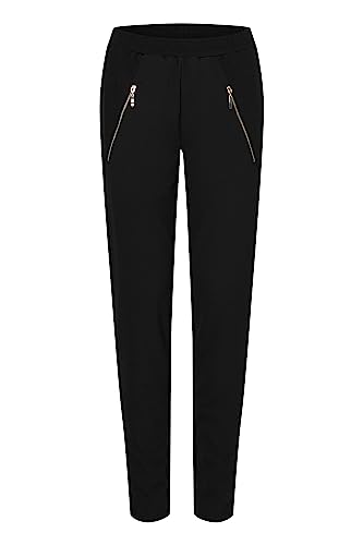 Pulz PZKIRA HW Pant Damen Hose Stoffhose Sweatpant mit elastischem Bund und Reißverschlusstaschen Slim-Fit, Größe:XL/NORMAL, Farbe:Black Beauty (193911) von Pulz Jeans