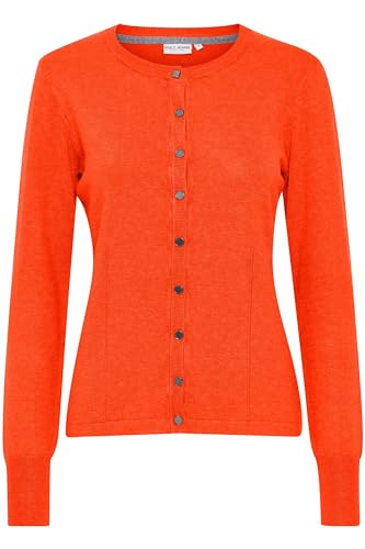 Pulz PZSARA - 50203229 LS Short Cardigan Damen Strickjacke Feinstrick Cardigan Strickcardigan Regular fit, Größe:L, Farbe:Cherry Tomato Melange (1715631) von Pulz Jeans