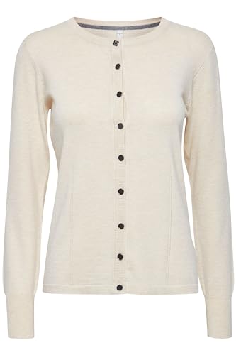 Pulz PZSARA - 50203229 LS Short Cardigan Damen Strickjacke Feinstrick Cardigan Strickcardigan Regular fit, Größe:L, Farbe:Turtledove Melange (1252021) von Pulz Jeans