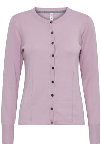 Pulz PZSARA - 50203229 LS Short Cardigan Damen Strickjacke Feinstrick Cardigan Strickcardigan Regular fit, Größe:S, Farbe:Lavender Frost Melange (1535071) von PULZ JEANS