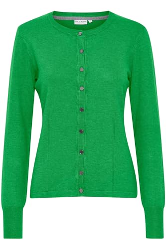 Pulz PZSARA - 50203229 LS Short Cardigan Damen Strickjacke Feinstrick Cardigan Strickcardigan Regular fit, Größe:XL, Farbe:Fern Green Melange (1761531) von Pulz Jeans