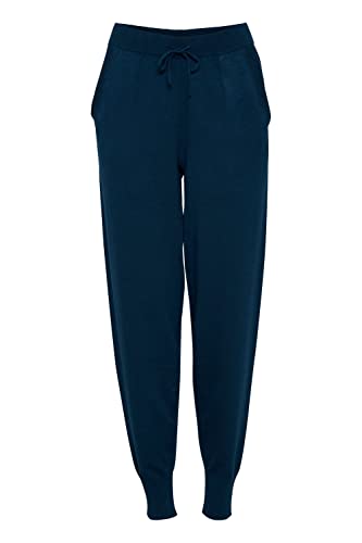 Pulz PZSARA Damen Hose Feinstrick Hose Jogg Pant Relaxhose mit elastischem Bund und Kordelzug Regular Fit, Größe:S, Farbe:Moonlit Ocean Melange (1941221) von Pulz Jeans