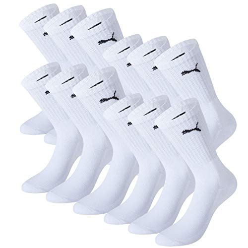 PUMA 12 Paar Sportsocken Tennis Socken Gr. 35-49 Unisex für sie und ihn, Farbe:300 - white, Socken & Strümpfe:39-42 von PUMA