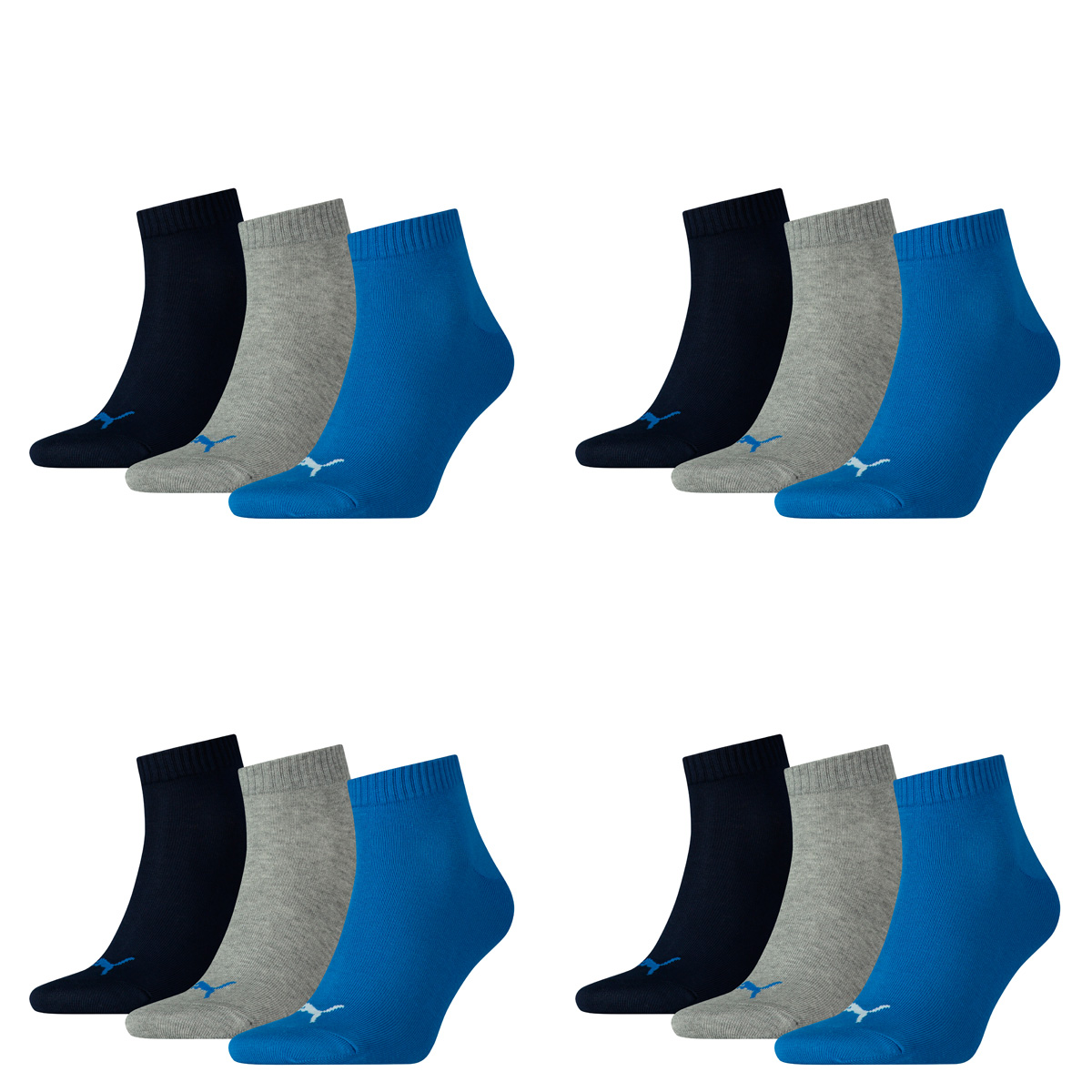 12 Paar Puma Unisex Quarter Socken Sneaker Gr. 35 - 49  für Damen Herren Füßling... von Puma