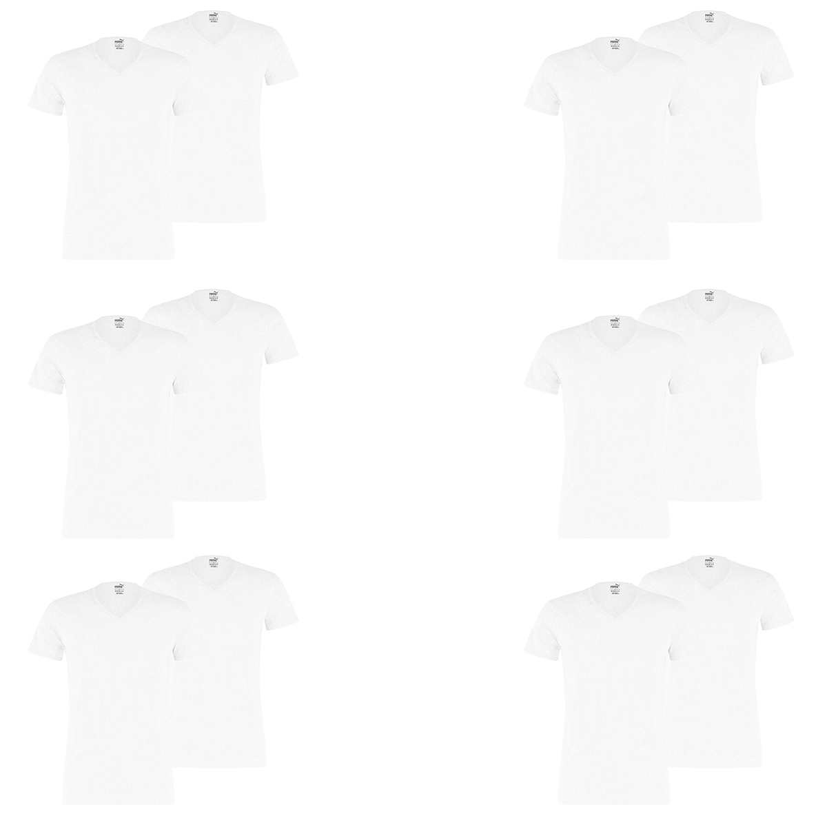 12 er Pack Puma Basic V Neck T-Shirt Men Herren Unterhemd V-Ausschnitt von Puma