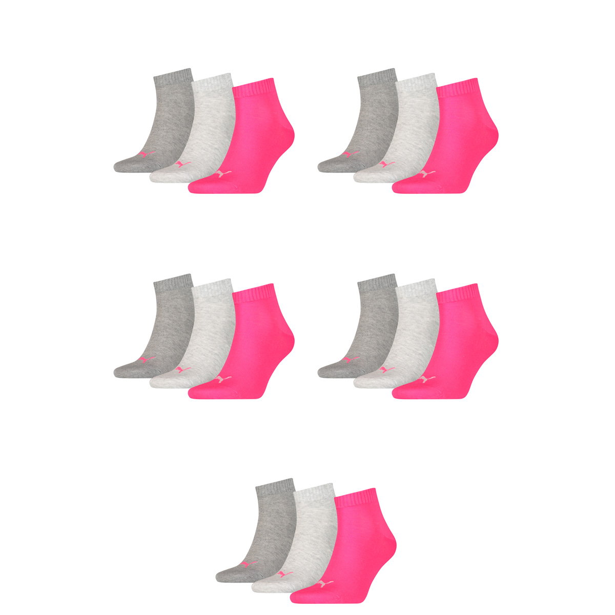 15 Paar Puma Unisex Quarter Socken Sneaker Gr. 35 - 49  für Damen Herren Füßling... von Puma