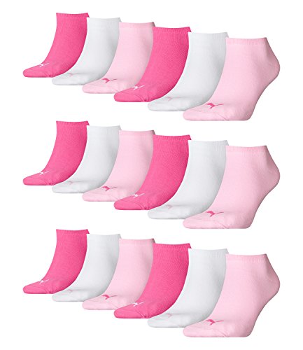 PUMA 18 Paar Sneaker Invisible Socken Gr. 35-49 Unisex für Damen Herren Füßlinge, Farbe:422 - pink lady, Socken & Strümpfe:35-38 von PUMA