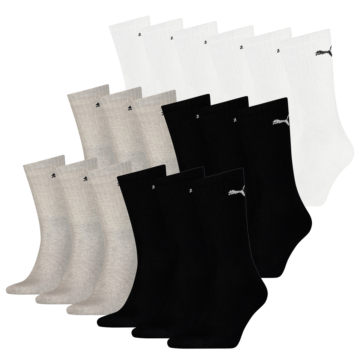 18 Paar Puma Socken Cush Crew Sportsocken Tennis Socken Unisex von Puma