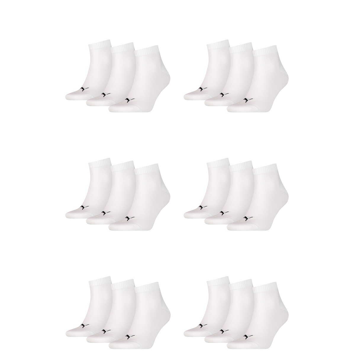 18 Paar Puma Unisex Quarter Socken Sneaker Gr. 35 - 49  für Damen Herren Füßling... von Puma