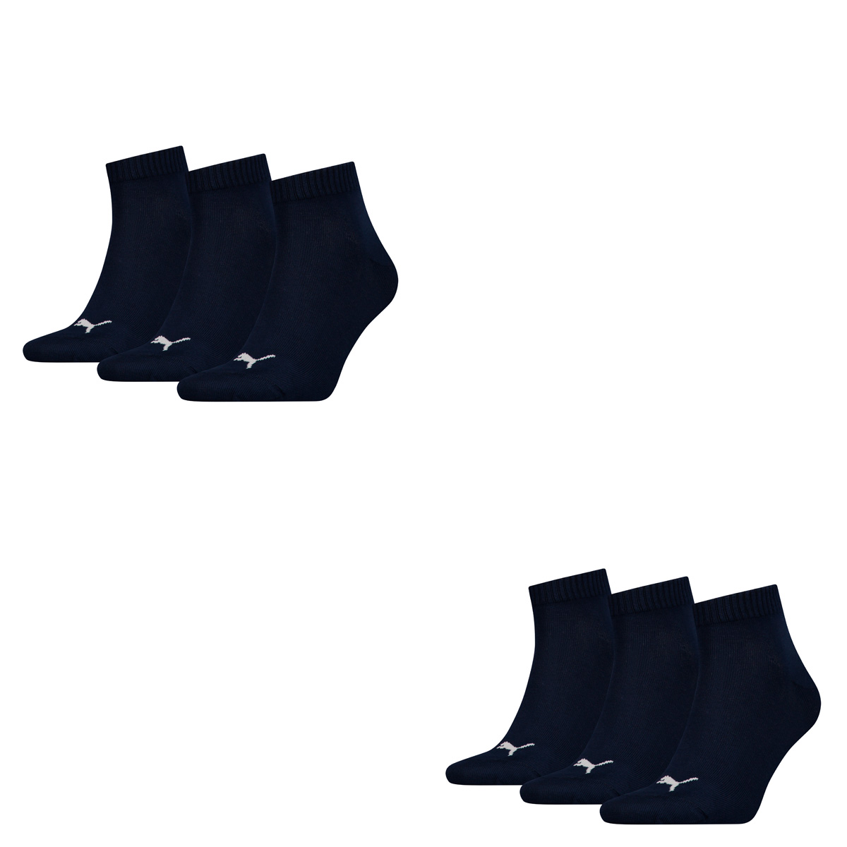 6 Paar Puma Unisex Quarter Socken Sneaker Gr. 35 - 49  für Damen Herren Füßlinge von Puma