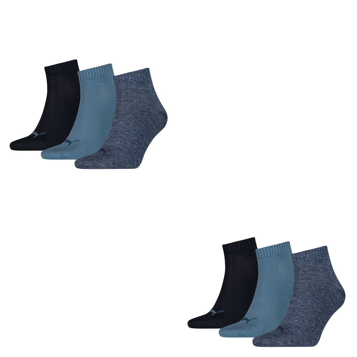 6 Paar Puma Unisex Quarter Socken Sneaker Gr. 35 - 49  für Damen Herren Füßlinge von Puma