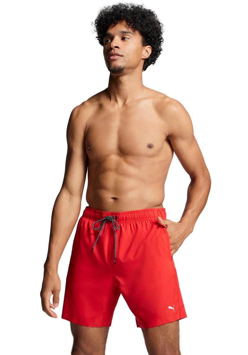PUMA Badeshorts "PUMA SWIM MEN MID SHORTS 1P", High-Tech Reißverschluss an der Gesäßtasche, Seitentaschen von Puma