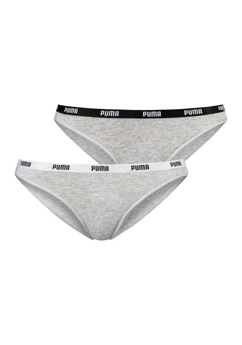 PUMA Bikinislip "Iconic", 2er-Packer Packung, mit schmalem Logo-Webbündchen von Puma