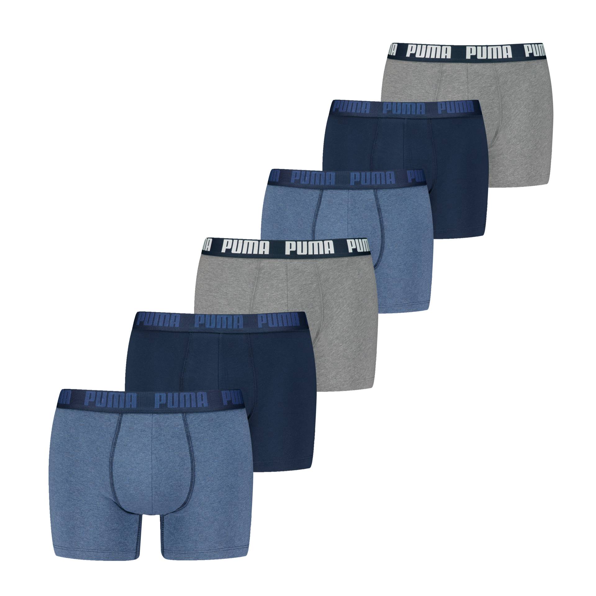 PUMA Boxershorts "PUMA MEN EVERYDAY BOXER 6P ECOM" Packung, 6er Pack, Elastischer Logobund, Stretchmaterial, ohne Eingriff von Puma