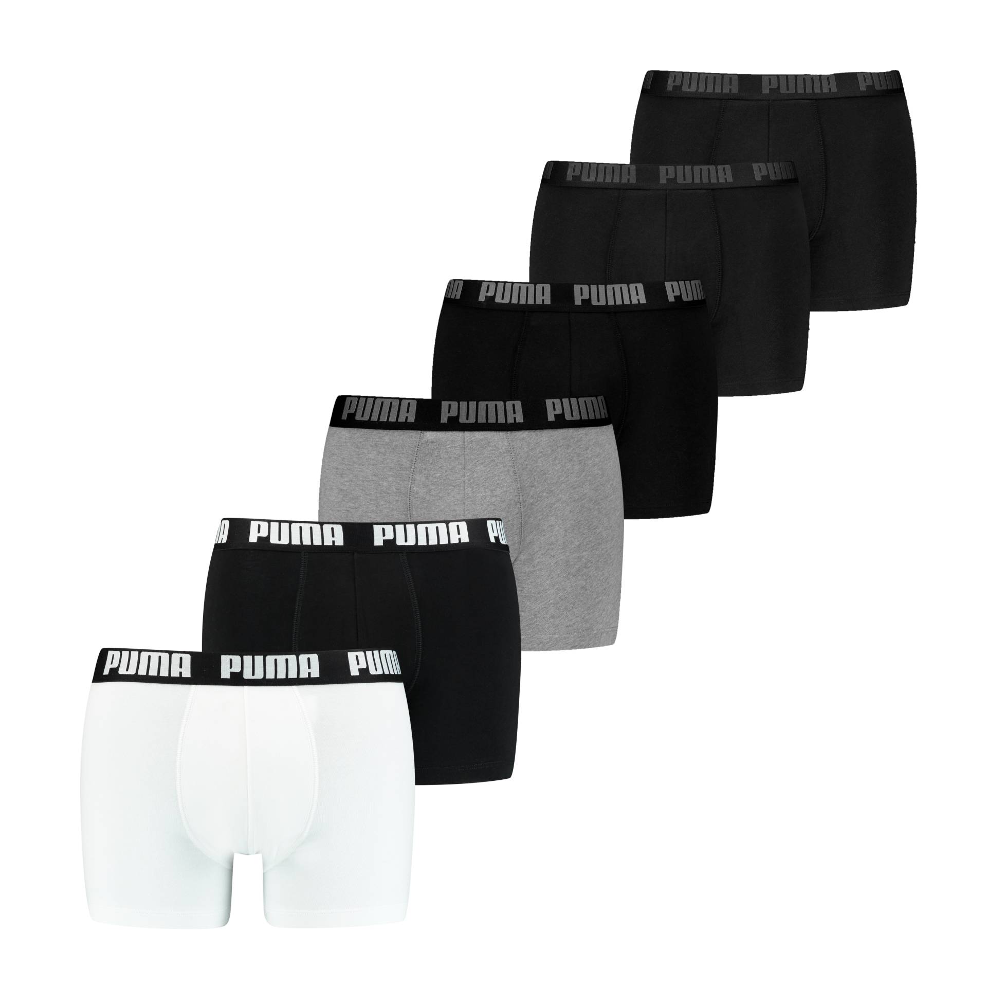 PUMA Boxershorts "PUMA MEN EVERYDAY BOXER 6P ECOM" Packung, 6er Pack, Elastischer Logobund, Stretchmaterial, ohne Eingriff von Puma