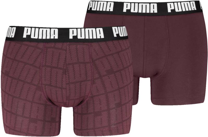 PUMA Boxershorts "PUMA MEN LOGO PRINT BOXERS 2P" 2er Pack, elastischer Logobund, ohne Eingriff von Puma