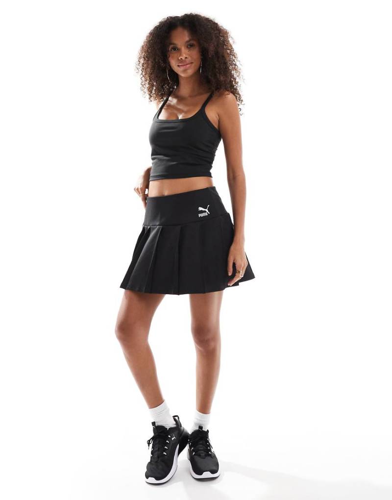 PUMA - Classics - Mini-Faltenrock in Schwarz von Puma