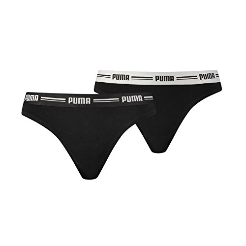 PUMA Damen Iconic String Thong 4er Pack (M, Black (200)) von PUMA