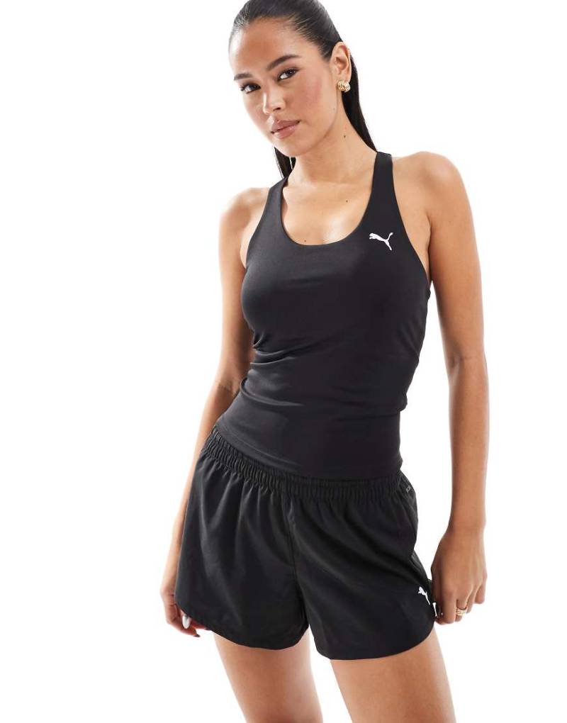 PUMA - Essential - 2-in-1-Tanktop in Schwarz mit Ringerrücken von Puma
