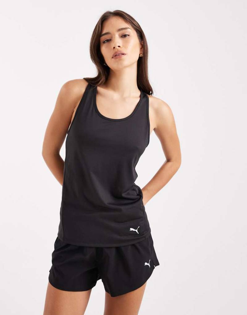 PUMA - Tad Essential - Sport-Tanktop in Schwarz mit Ringerrücken von Puma