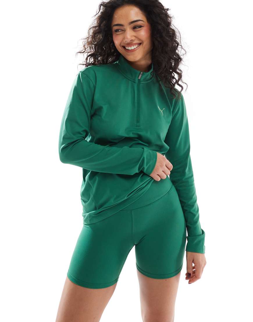 PUMA - Evolve Training - Leggings-Shorts in Olivgrün, 5 Zoll Schrittlänge von Puma