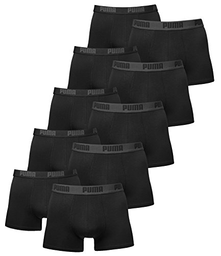 PUMA 10 er Pack Boxer Boxershorts Men Herren Unterhose Pant Unterwäsche schwarz, Bekleidungsgröße:S, Farbe:230 - Black/Black von PUMA
