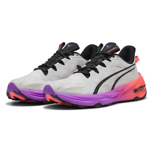 PUMA Herren Fast-Trac Nitro 3 Laufschuhe Trailschuh Feather Gray-Glowing Red-Pure Magenta - Grau 42,5 von Puma