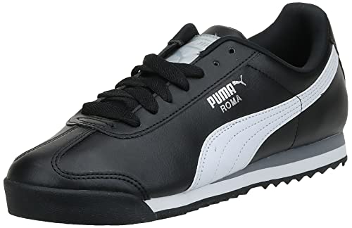 PUMA Herren Roma Sneaker, Schwarz/Weiß/Silber, 42 EU von PUMA