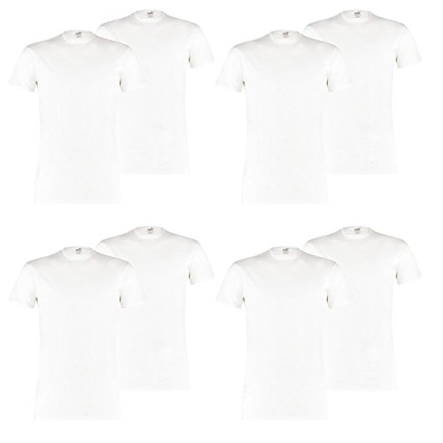 PUMA 8 er Pack Basic Crew T-Shirt Men Herren Unterhemd Rundhals, Farbe:300 - White, Bekleidungsgröße:L von PUMA