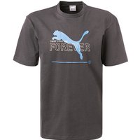 PUMA Herren T-Shirt grau Baumwolle von Puma