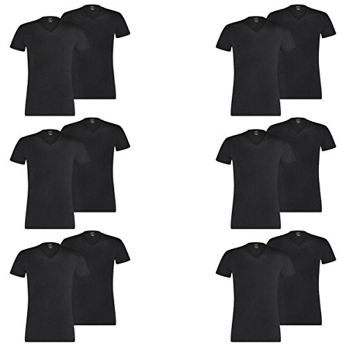 PUMA 12 er Pack Basic V Neck T-Shirt Men Herren Unterhemd V-Ausschnitt, Farbe:200 - Black, Bekleidungsgröße:XL von PUMA
