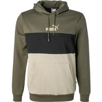 PUMA Herren Hoodie grün Baumwolle Gestreift von Puma