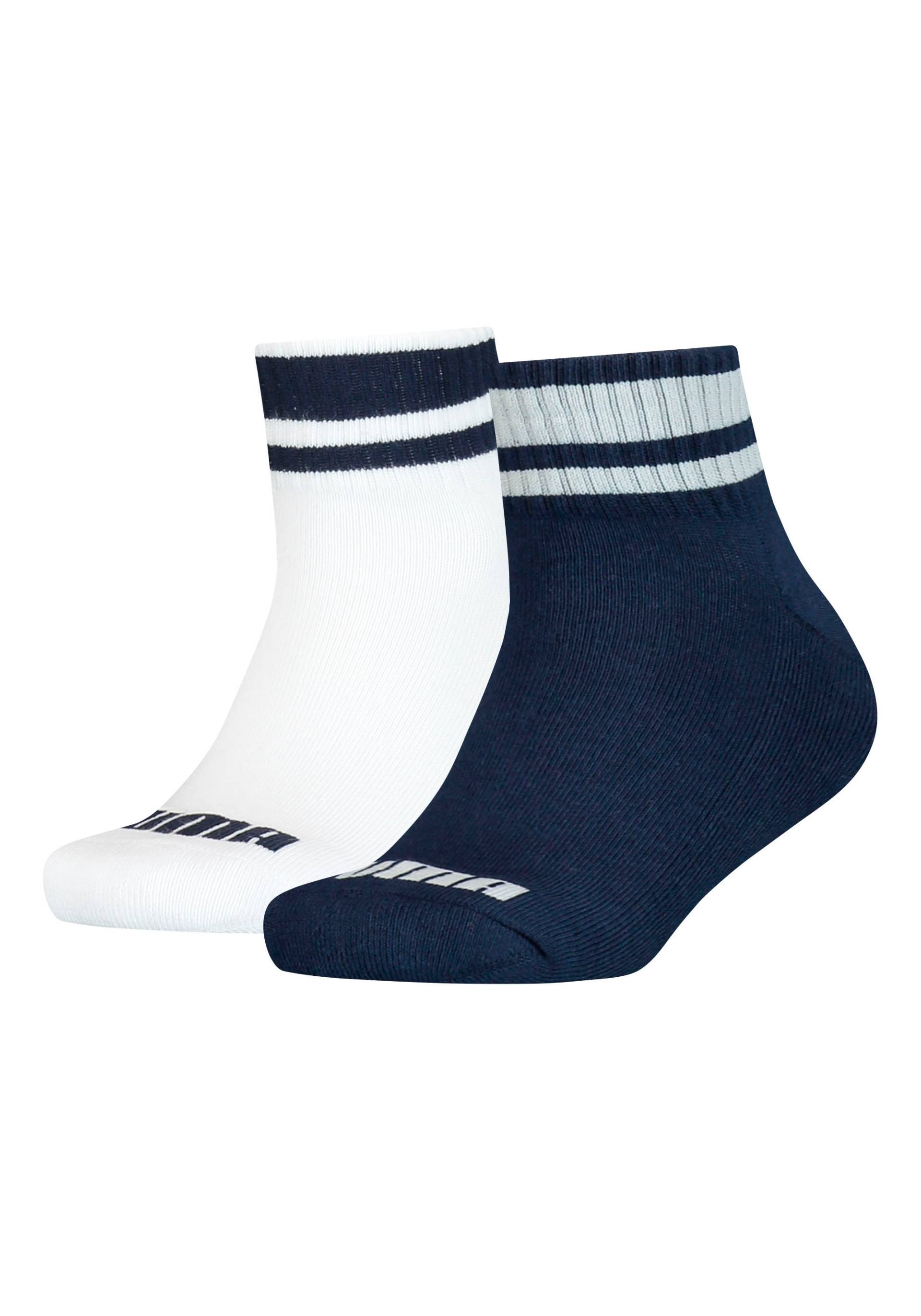 PUMA Kurzsocken "PUMA KIDS CLYDE CUSHIONED QUARTER 2P" 2 Paar, 2 Stk. tlg. mit gestreiften Bündchen von Puma