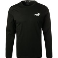 PUMA Herren Longsleeve schwarz Baumwolle unifarben von Puma