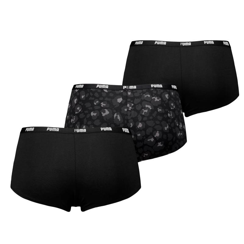 PUMA Panty "PUMA WOMEN PRINTED MINI SHORT 3P PACK" 3er Pack, 2x uni, 1x Animal-Design von Puma