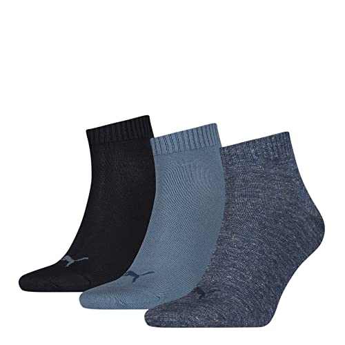 PUMA Plain 3P Quarter Socke, Blau (Denim Blue), 43-46 , 3er Pack von PUMA