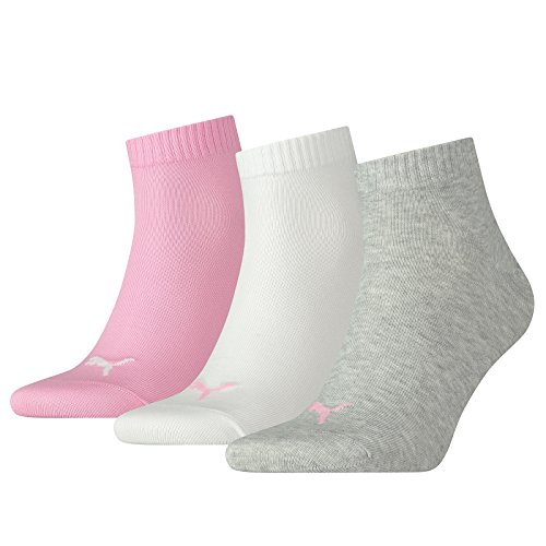 PUMA Plain 3P Quarter Socke, Rosa (Prism Pink), 35-38 von PUMA