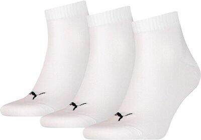 PUMA Plain Quarter-Socken 3er-Pack White - Gr. - 44.5 von Puma